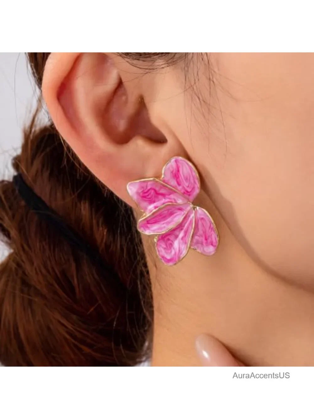 Flower Dangle Earrings Women Irregular Petal Statement Jewelry Christmas Gift